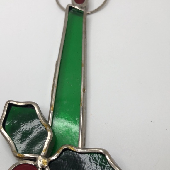 Vintage Stained Glass Candle, Vintage Christmas Decor. Suncatcher - Picture 5 of 7